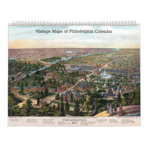 Vintage Karten von Philadelphia Kalender