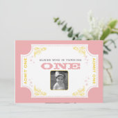 Vintage Karten-Zirkus-Geburtstags-Einladung Einladung (Stehend Vorderseite)