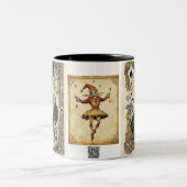 Vintage Kartenabdeckung Zweifarbige Tasse (Mittel)