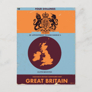 Vintage-Kartenbuchcover von Großbritannien. Postkarte