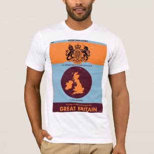 Vintage-Kartenbuchcover von Großbritannien. T-Shirt