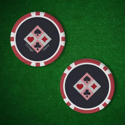 Vintage Kartenfarben Pokerchips