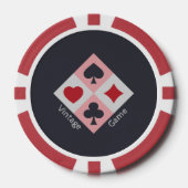 Vintage Kartenfarben Pokerchips (Vorderseite)