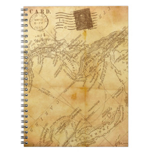 Vintage-Kartenhintergrundpapier Notizblock