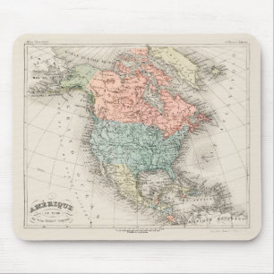 Vintage Kartographische Karte Nordamerikas (1878) Mousepad