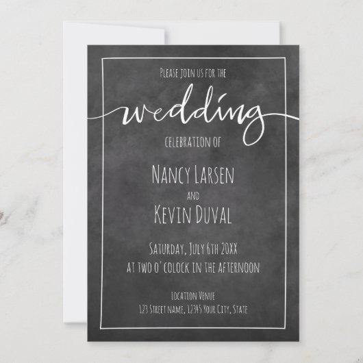 Vintage Karton-Schrift Hochzeitseinladungen Einladung (Vorderseite)