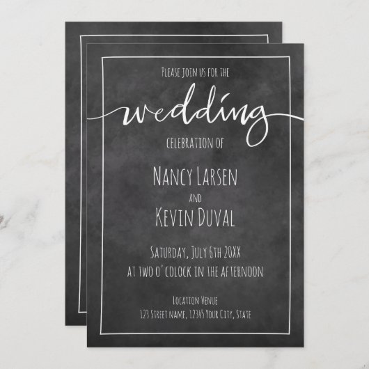 Vintage Karton-Schrift Hochzeitseinladungen Einladung (Vorne/Hinten)