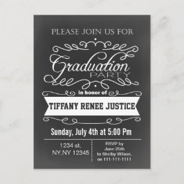 Vintage Karton-Typografy Graduation Party Einladungspostkarte