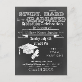 Vintage Karton-Typografy Graduation Party Einladungspostkarte
