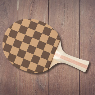 Vintage-Karu in warmen Braunönen Tischtennis Schläger