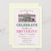 Vintage Karussell-Party Einladung (Vorne/Hinten)