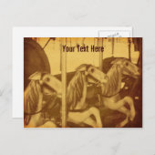 Vintage Karussellpferde - individuell anpassbare P Postkarte (Vorne/Hinten)