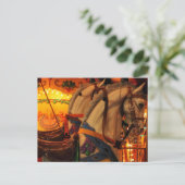 Vintage Karussellpferde Postkarte (Stehend Vorderseite)