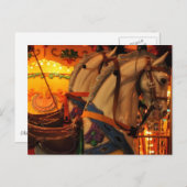 Vintage Karussellpferde Postkarte (Vorne/Hinten)