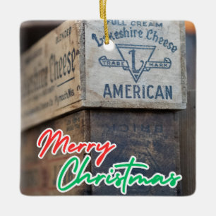 Vintage-Käseetikett Keramikornament