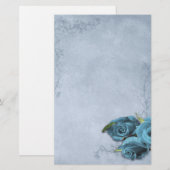 Vintage Kaskade Blue Wedding Briefpapier (Vorne/Hinten)