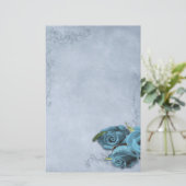 Vintage Kaskade Blue Wedding Briefpapier (Stehend Vorderseite)