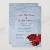 Vintage Kaskade Blue Wedding Einladung (Vorne/Hinten)