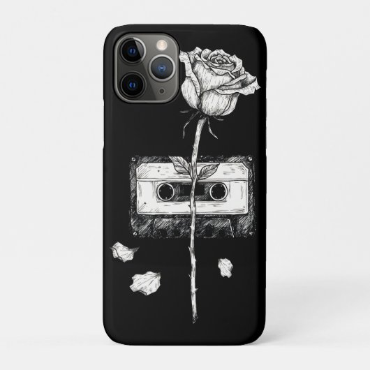 Vintage-Kassette Blütenrose Ästhetik Case-Mate iPhone Hülle (Rückseite)