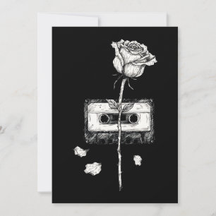 Vintage-Kassette mit aufblühender Rose Ästhetik Einladung