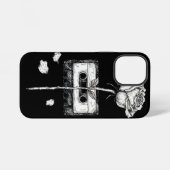 Vintage-Kassette mit aufblühender Rose Ästhetik iPhone Hülle (Rückseite (Horizontal))