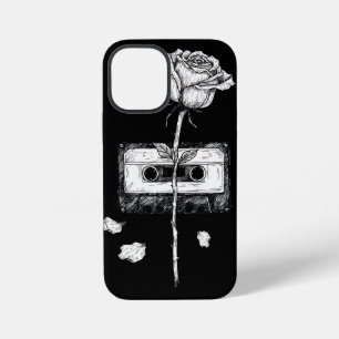 Vintage-Kassette mit aufblühender Rose Ästhetik iPhone 12 Mini Hülle