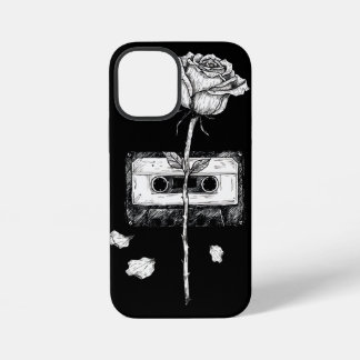 Vintage-Kassette mit aufblühender Rose Ästhetik  iPhone 12 Mini Hülle
