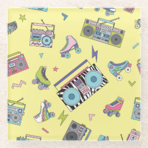 Vintage Kassette, Roller-Skate: Retro Glasuntersetzer