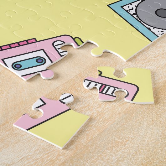 Vintage Kassette, Roller-Skate: Retro Puzzle (Seite)