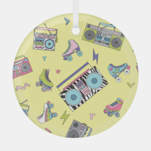Vintage-Kassette, Rollschuhe: Retro Ornament Aus Glas