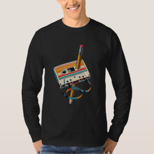 Vintage-Kassette und Bleistift-Nostalgie-Party 7 T-Shirt