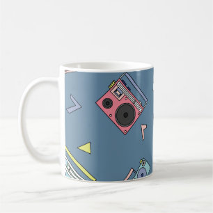 Vintage-Kassettenrekorder: Retro nahtlose Kunst Kaffeetasse