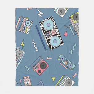Vintage Kassettenspieler: Retro Nahtlose Kunst Fleecedecke