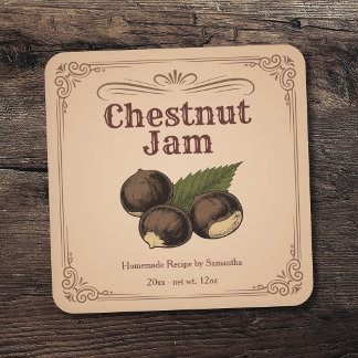 Vintage-Kastanienmarmeladen-Etikett Aufkleber