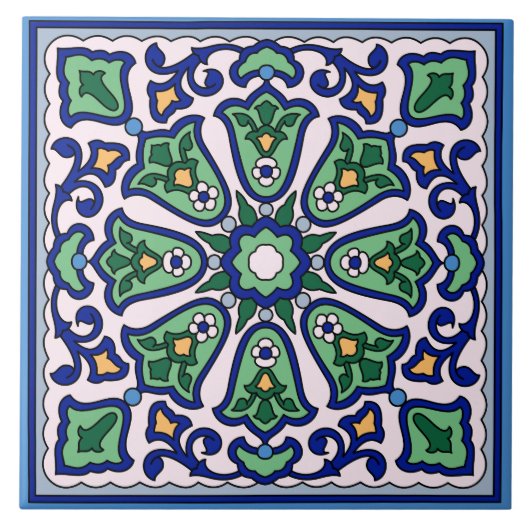 Vintage katalanische Insel Tile Fliese (Vorderseite)