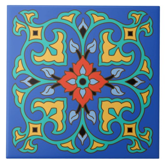 Vintage katalanische Insel Tile Fliese (Vorderseite)