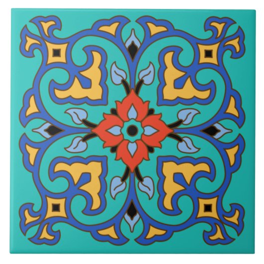 Vintage katalanische Insel Tile Fliese (Vorderseite)