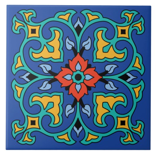 Vintage katalanische Insel Tile Fliese (Vorderseite)