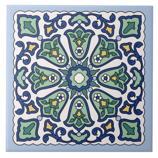 Vintage katalanische Insel Tile Fliese (Vorderseite)