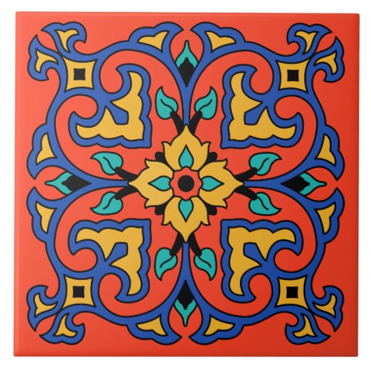 Vintage katalanische Insel Tile Fliese (Vorderseite)