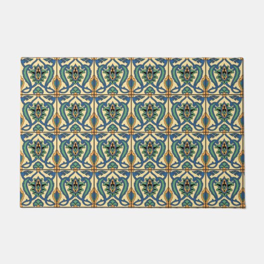 Vintage katalanische Insel Tile Fußmatte (Vorderseite)