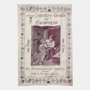 Vintage-Katalog Jahres-Geflügel, 1896, Teetuch    Geschirrtuch