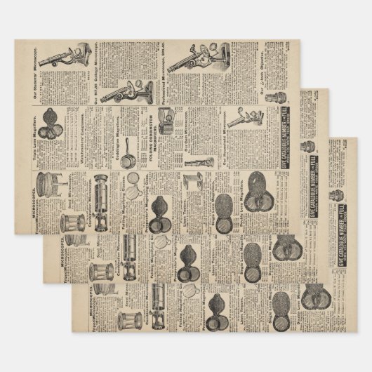 Vintage Katalogseite Geschenkpapier Set (Set)