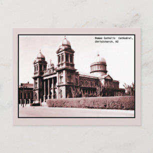 Vintage Kathedrale Christchurch Neuseeland Postkarte