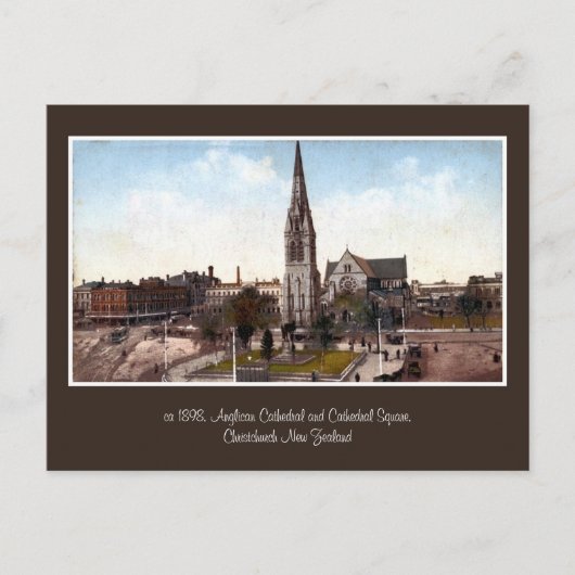 Vintage Kathedrale, Christchurch NZ Postkarte (Vorderseite)
