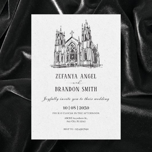 Vintage Kathedrale Einladung