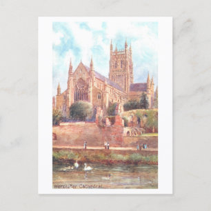 Vintage Kathedrale von Worcester Postkarte