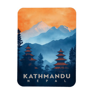 Vintage Kathmandu-Tempel Nepal Magnet