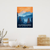 Vintage Kathmandu-Tempel Nepal Poster (Küche)