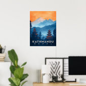 Vintage Kathmandu-Tempel Nepal Poster (Heimbüro)